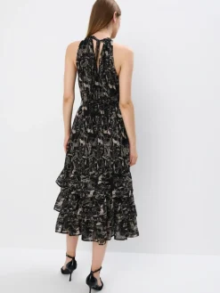 MOHITO Sukienka midi z dekoltem halter czarny New