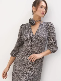 MOHITO Sukienka midi ze wzorem beu017cowy Online