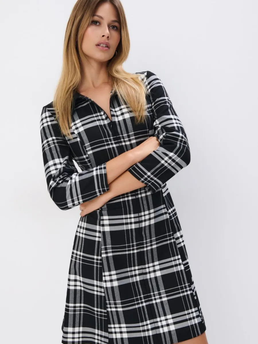 MOHITO Sukienka mini w kratę czarny New