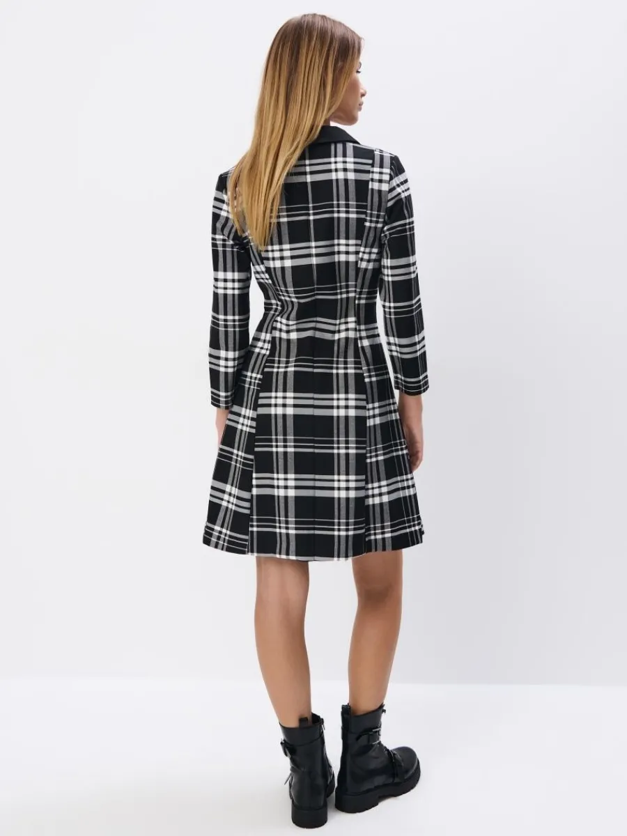 MOHITO Sukienka mini w kratę czarny New