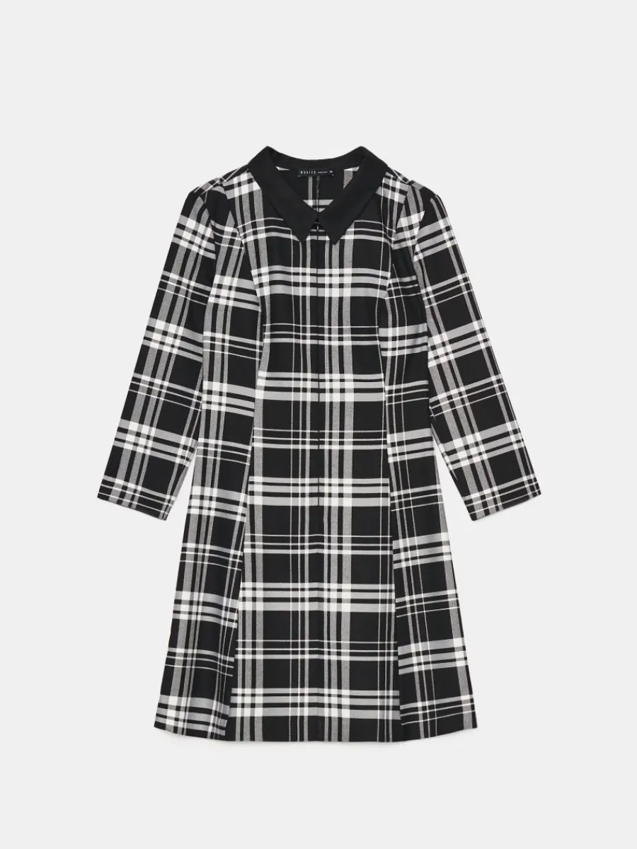 MOHITO Sukienka mini w kratę czarny New
