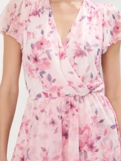 MOHITO Sukienka mini w kwiaty ru00f3u017cowy Outlet