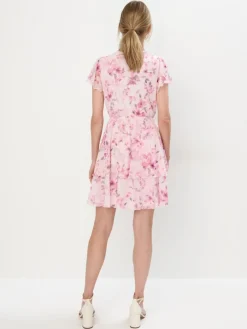MOHITO Sukienka mini w kwiaty ru00f3u017cowy Online