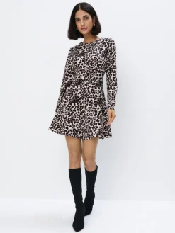 MOHITO Sukienka mini w panterkę wielobarwny Outlet