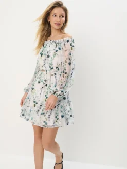 MOHITO Sukienka mini w roślinny print biau0142y Outlet