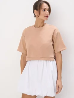 MOHITO Sukienka mini z bluzką beu017cowy Sale