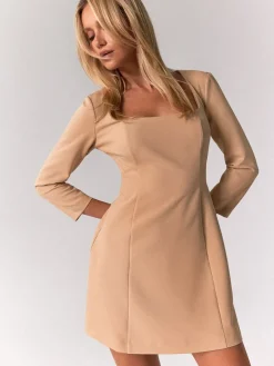 MOHITO Sukienka mini z długim rękawem beu017cowy Discount