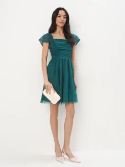 MOHITO Sukienka mini z dzianiny mesh miu0119towy Best