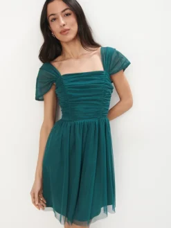 MOHITO Sukienka mini z dzianiny mesh miu0119towy Best