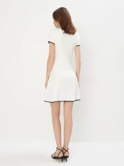 MOHITO Sukienka mini z kołnierzykiem polo kremowy Clearance