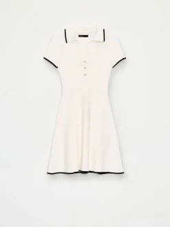 MOHITO Sukienka mini z kołnierzykiem polo kremowy Clearance