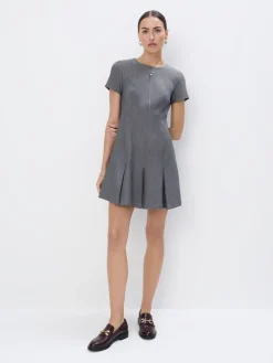 MOHITO Sukienka mini z krótkim rękawem szary New