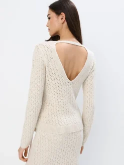 MOHITO Sweter z kopertowym dekoltem beu017cowy Sale