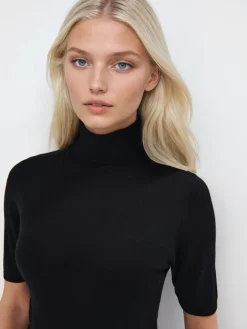 MOHITO Sweter z krótkim rękawem czarny Outlet