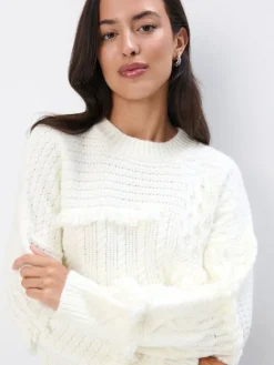 MOHITO Sweter z ozdobnym splotem biau0142y Best
