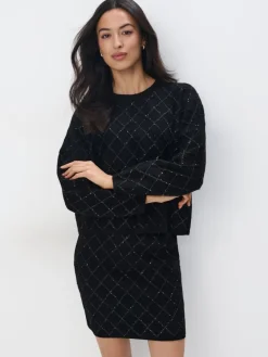 MOHITO Sweter z ozdobnymi elementami czarny Clearance