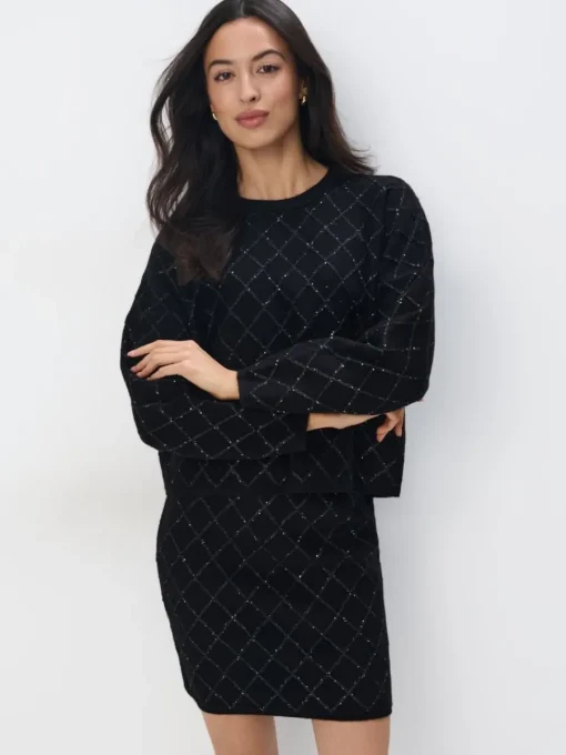 MOHITO Sweter z ozdobnymi elementami czarny Clearance