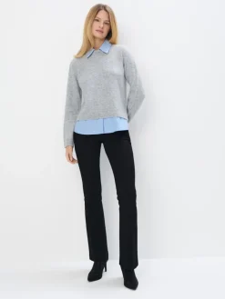 MOHITO Sweter ze wstawką koszulową szary Outlet