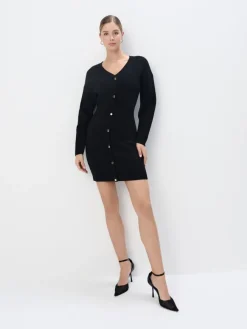 MOHITO Swetrowa sukienka mini czarny Sale