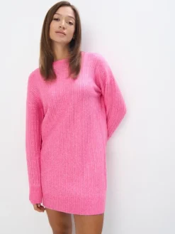MOHITO Swetrowa sukienka mini oversize ru00f3u017cowy Clearance