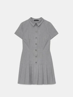 MOHITO Szara sukienka mini w paski szary New
