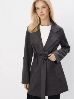 MOHITO płaszcz z wiązaniem szary Fashion