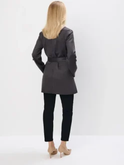 MOHITO płaszcz z wiązaniem szary Fashion
