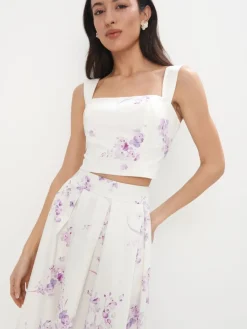 MOHITO Top w kwiaty kremowy Online