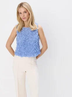 MOHITO Top z ozdobnymi elementami 3D bu0142u0119kitny Fashion