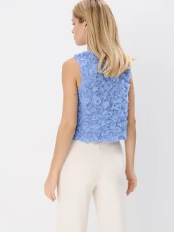 MOHITO Top z ozdobnymi elementami 3D bu0142u0119kitny Fashion