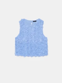 MOHITO Top z ozdobnymi elementami 3D bu0142u0119kitny Fashion