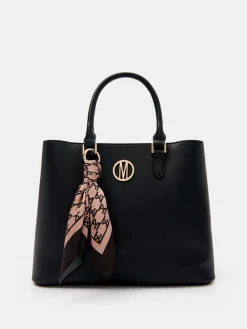 MOHITO Torebka city bag z apaszką czarny Sale