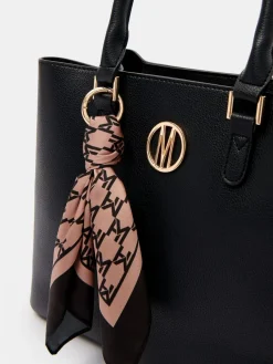 MOHITO Torebka city bag z apaszką czarny Sale