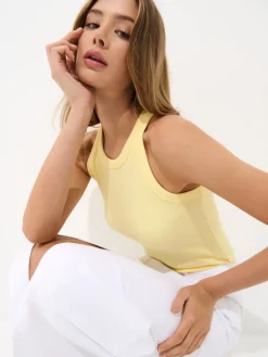 MOHITO Żółty top z dodatkiem modalu u017cu00f3u0142ty New