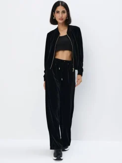 MOHITO Welurowa czarna bluza czarny New
