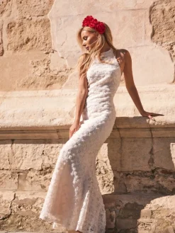 MOHITO Wieczorowa sukienka maxi beu017cowy Fashion