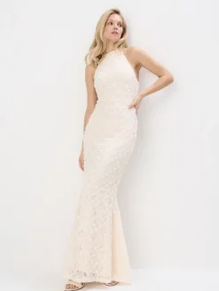 MOHITO Wieczorowa sukienka maxi beu017cowy Outlet