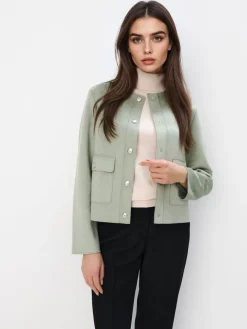 MOHITO Wiosenna zielona kurtka oliwkowy Outlet