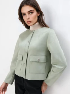 MOHITO Wiosenna zielona kurtka oliwkowy Outlet