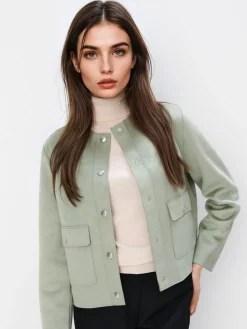 MOHITO Wiosenna zielona kurtka oliwkowy Outlet