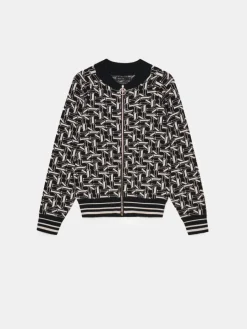 MOHITO Wzorzysta bluza z zamkiem bru0105zowy Online