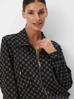 MOHITO Wzorzysta bluza z zamkiem czarny Discount