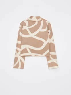 MOHITO Wzorzysty sweter beu017cowy Outlet