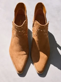 MOHITO Zamszowe kowbojki bru0105zowy Fashion