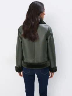 MOHITO Zielona kurtka biker khaki Hot