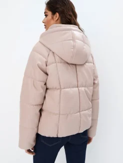 MOHITO Zimowa beżowa kurtka puffer beu017cowy Clearance