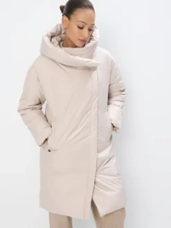 MOHITO Zimowy kremowy płaszcz oversize beu017cowy Online